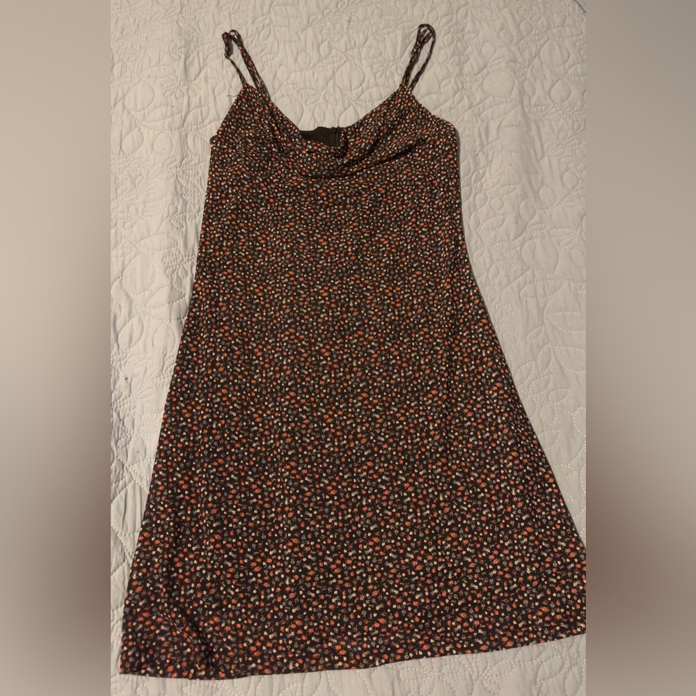 Forever 21 Black Floral Mini Dress (cowl neck)